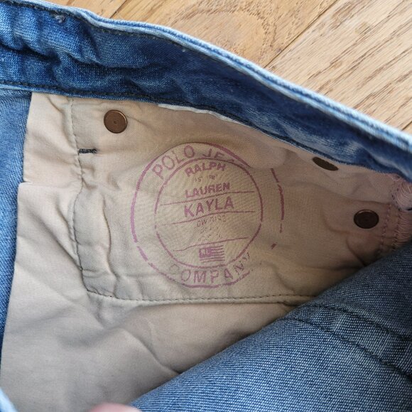 Y2K Ralph Lauren Kayla Bootcut Low Rise Jeans 30x33 Blue Denim - Picture 12 of 16